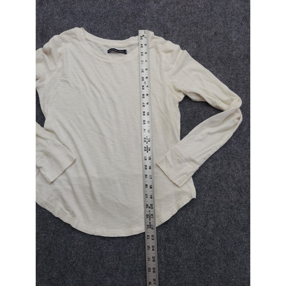 Y2K Abercrombie & Fitch Top Womens Small White Long Sleeve Stretch Crew Fitted - Picture 5 of 9